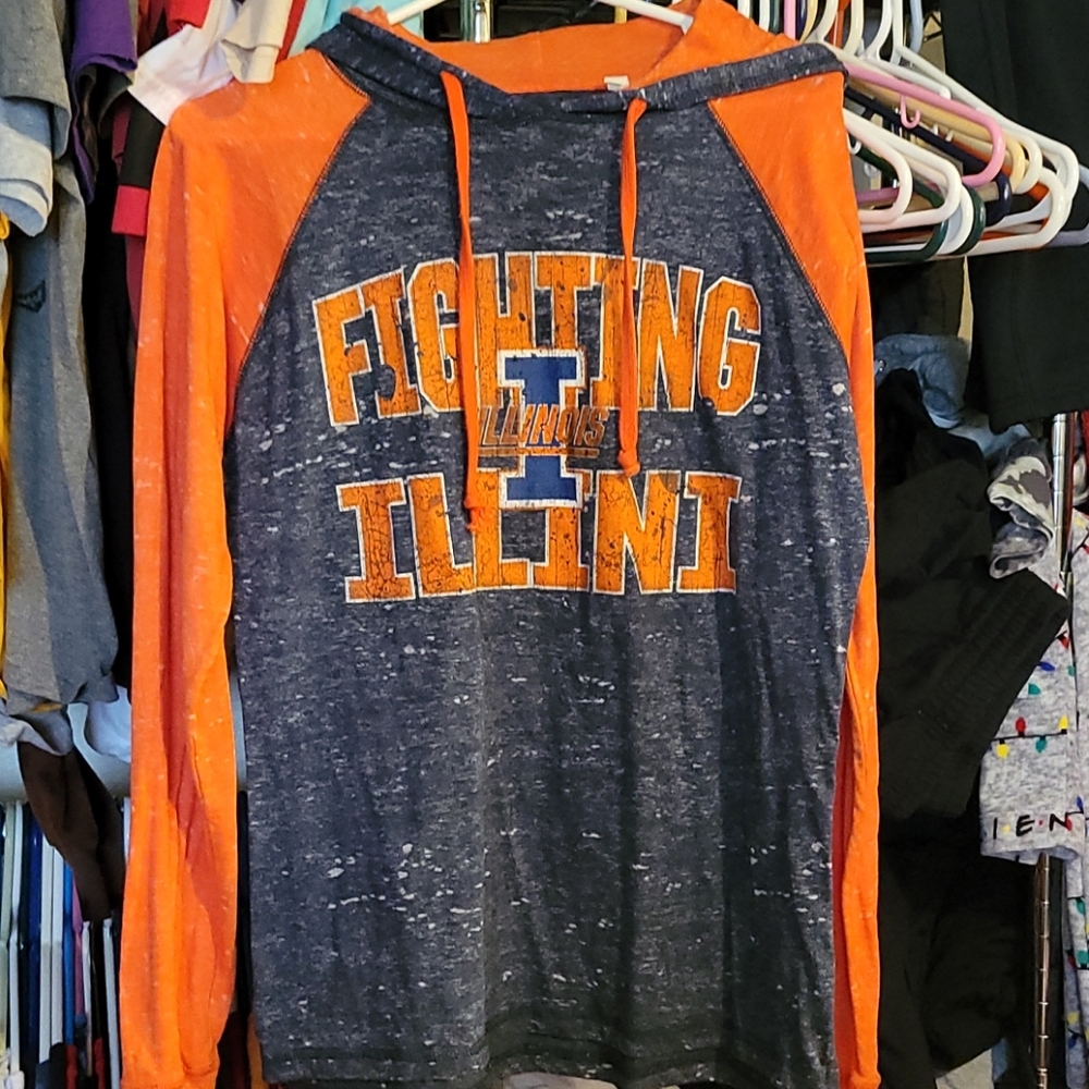Hooded Illini l/s tee